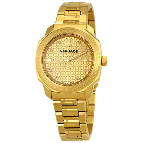 versace gold watch dylos|Versace Dylos Gold Tone Diamond Dial Ladies Watch VQD06 0015.